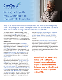 Image of report cover Poor Oral Health May Contribute to the Risk of Dementia 